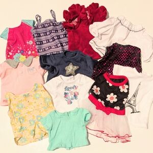 American Girl Fit Other Brand & Handcrafted Lot of 12 Short Sleeve Tops